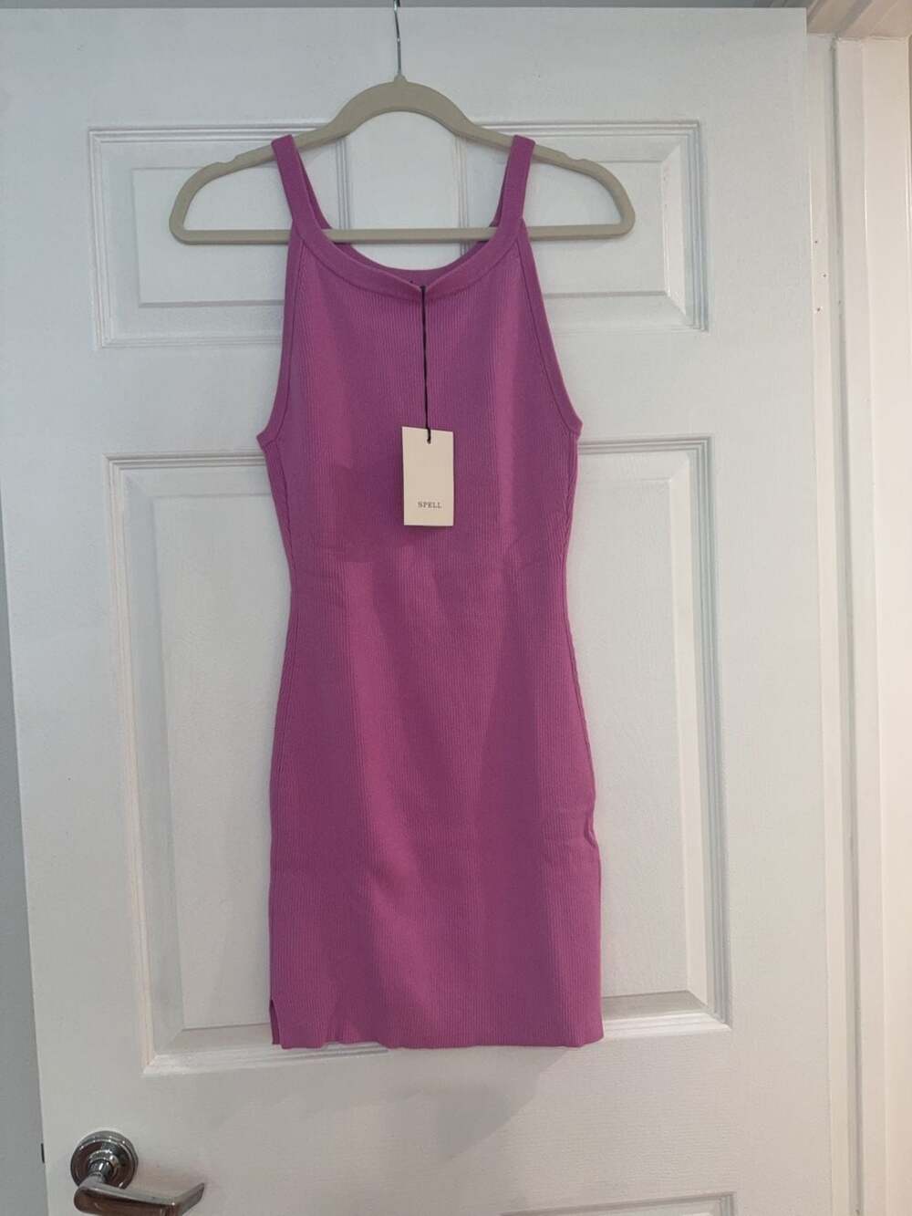 Spell Ribbed Knit Mini Dress in Pink